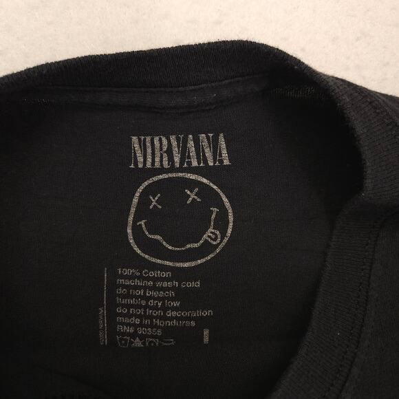 Nirvana Band Casual Crew Neck Graphic Shirt Adult Mens Size Large L Black - Picture 3 of 9